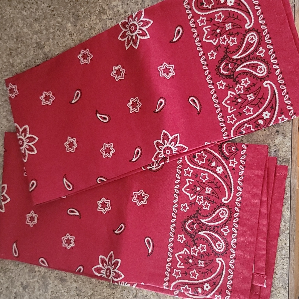 Design imports set of 2 red bandana print tea towels